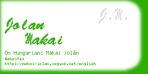 jolan makai business card